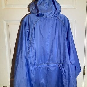 Foot Locker Packable Hooded Half Zip Windbreaker Pullover Jacket Light Blue 2XL